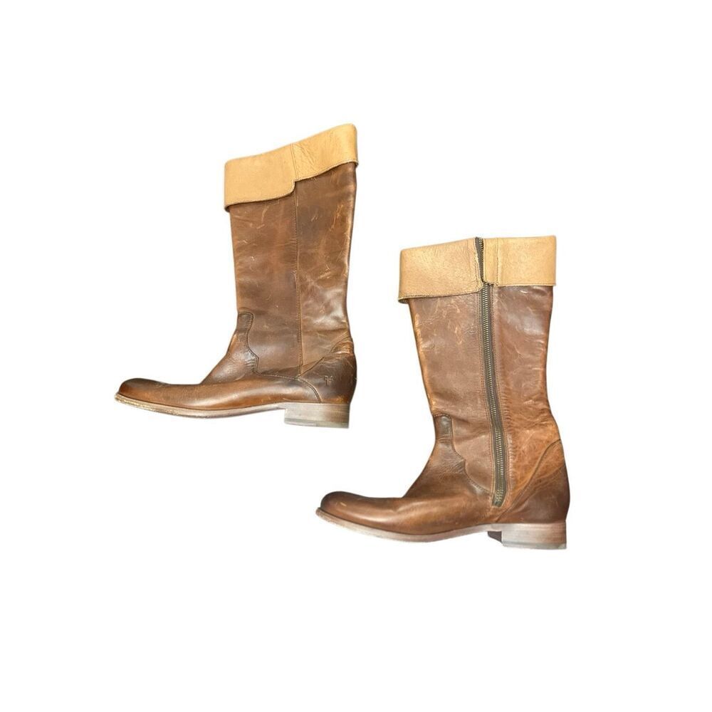 Frye Vintage Melissa Riding Boots Brown Leather 4001 Women's 7 1/2 B Made in Mex
